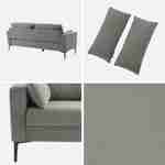 Canapé en velours côtelé gris clair - Bjorn - Canapé 3 places fixe droit pieds métal  Photo6