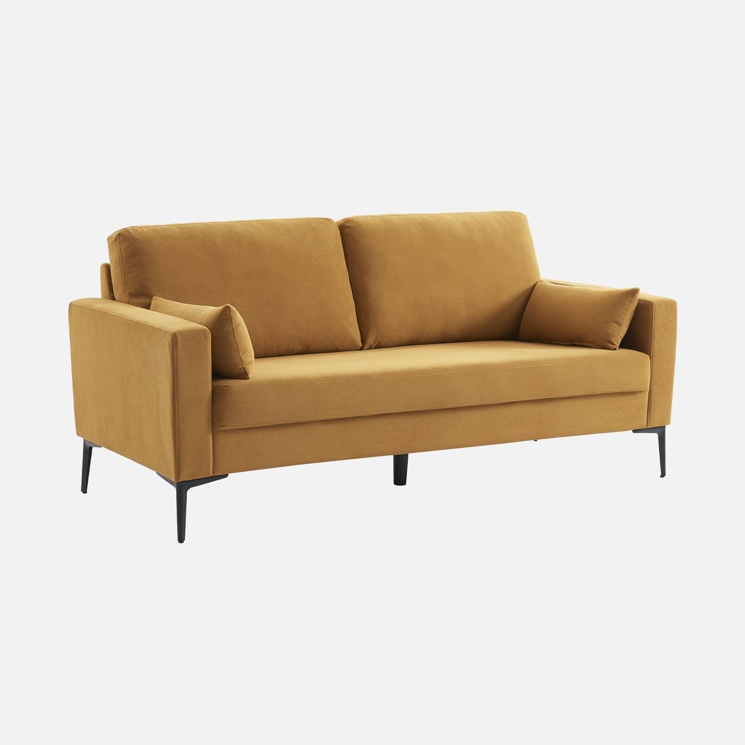3-Sitzer-Sofa Cordbezug ockerfarben  | sweeek