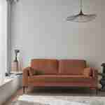 Sofa 3-Sitzer Cord terrakotta - Bjorn - Fixes Sofa, gerade, Metallfüße  Photo1