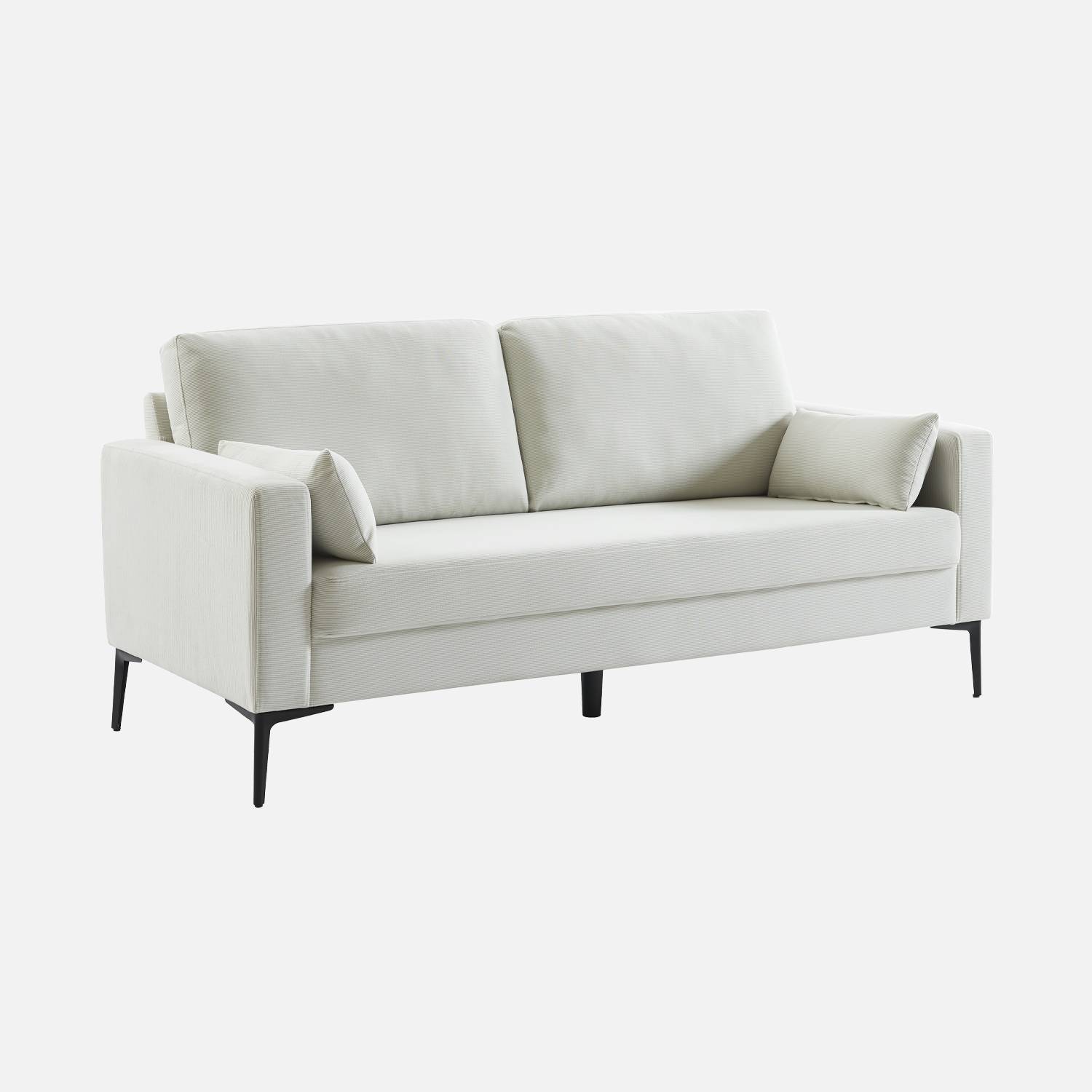 3-Sitzer-Sofa Cordbezug in weiß  | sweeek