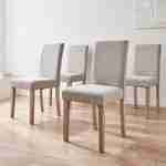 Lot de 4 chaises RITA velours côtelé pieds en bois d'hévéa cérusé Photo1