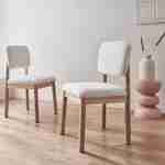 Lot de 2 chaises scandinaves piètement en bois d'hévéa revêtement bouclette Photo1
