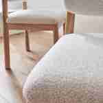 2er Set skandinavische Stühle, Gestell aus Hevea-Holz, Teddy Bouclé-Bezug Photo3