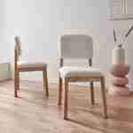 2er Set skandinavische Stühle, Gestell aus Hevea-Holz, Teddy Bouclé-Bezug Photo2