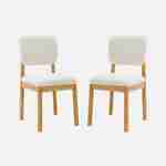 2er Set skandinavische Stühle, Gestell aus Hevea-Holz, Teddy Bouclé-Bezug Photo5