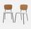 Lot de 2 chaises assise bouclette texturée blanche  | sweeek