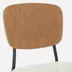 Lot de 2 chaises assise bouclette texturée blanche, dossier bois de peuplier courbé, pieds en métal noir mat Photo5