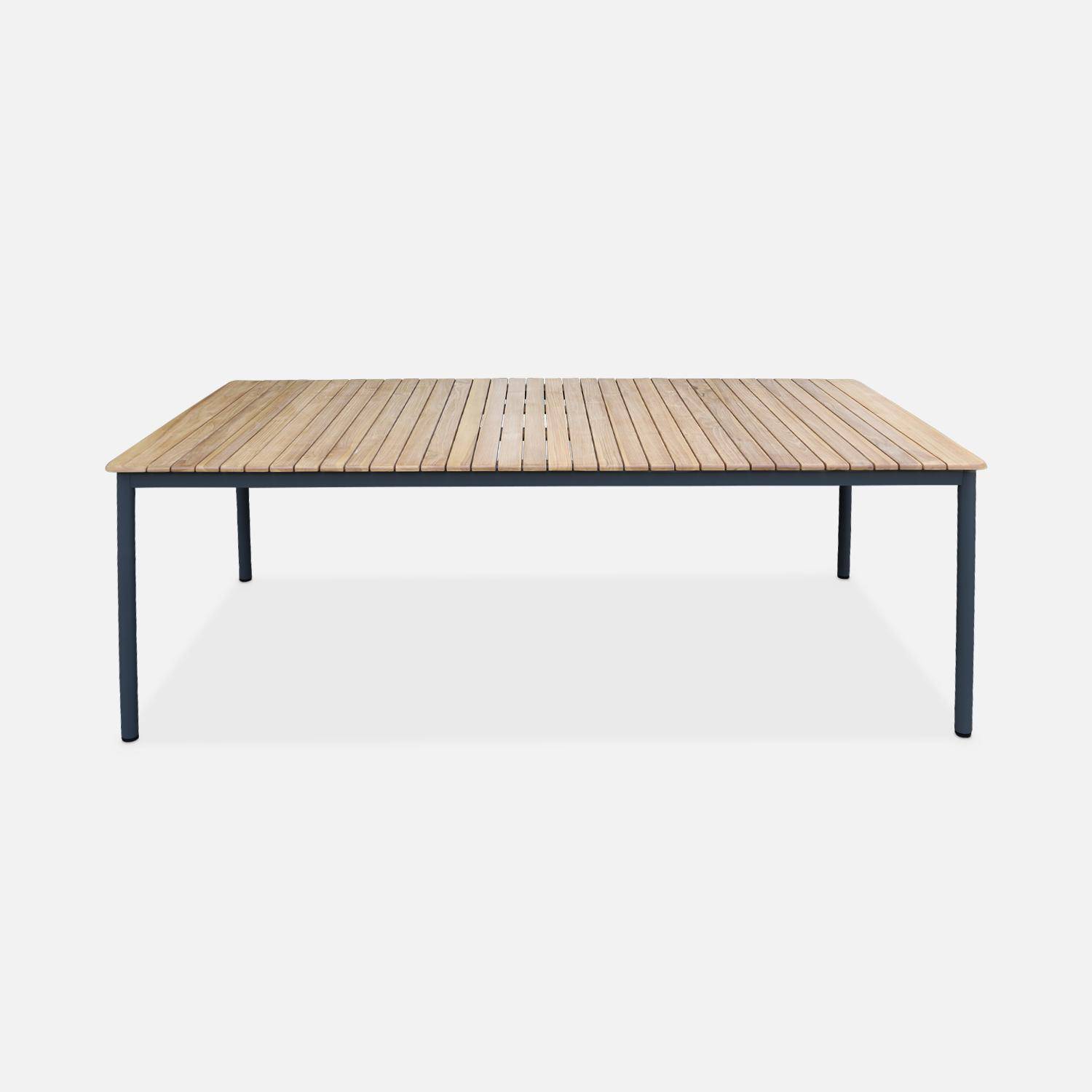 Teakhouten tuintafel, antraciet roestvrijstalen frame, 10 zitplaatsen,sweeek,Photo4