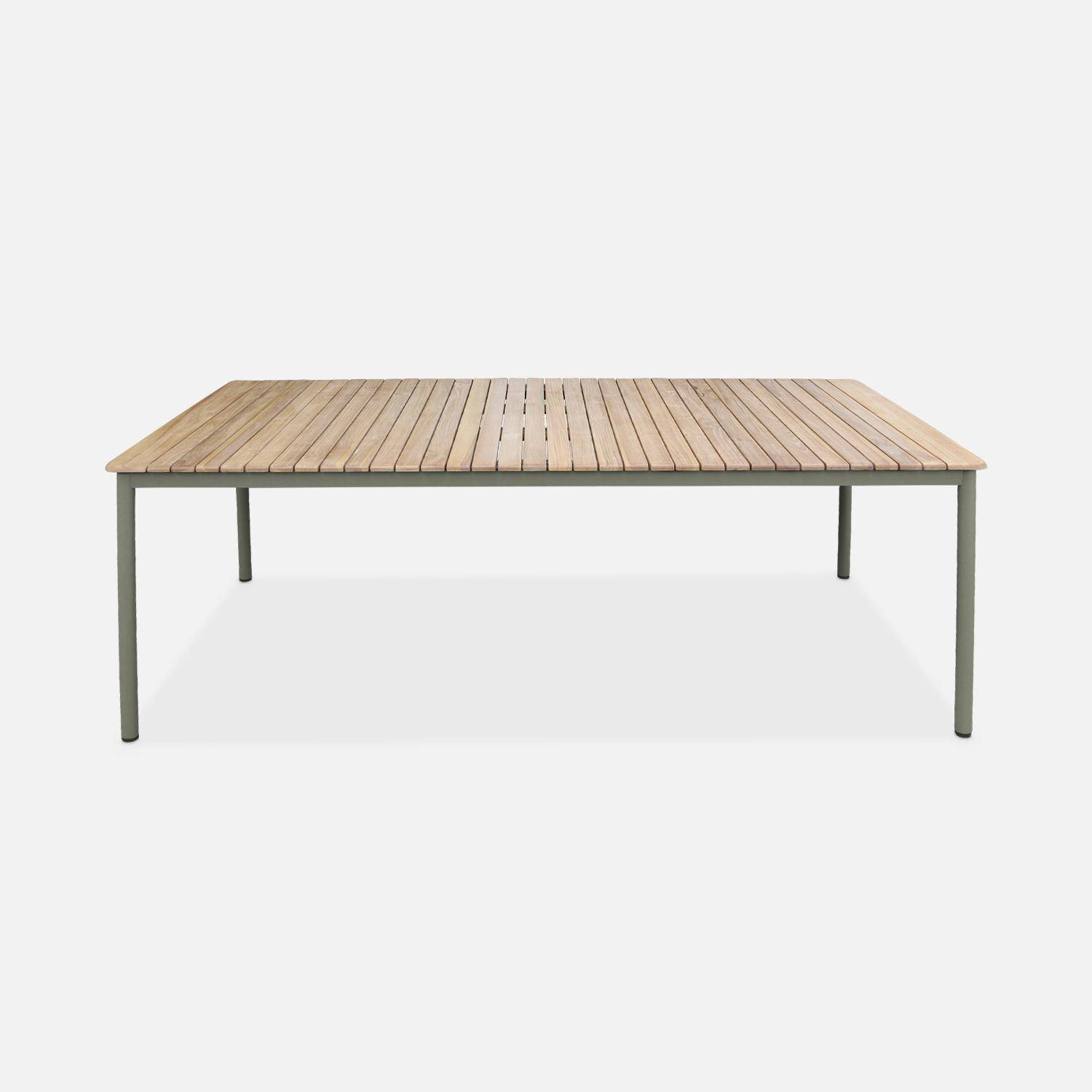 Gartentisch aus Teakholz, 210 x 100 cm, Gestell aus rostfreiem Stahl, salbeigrün , 8 Personen - Gili Photo2