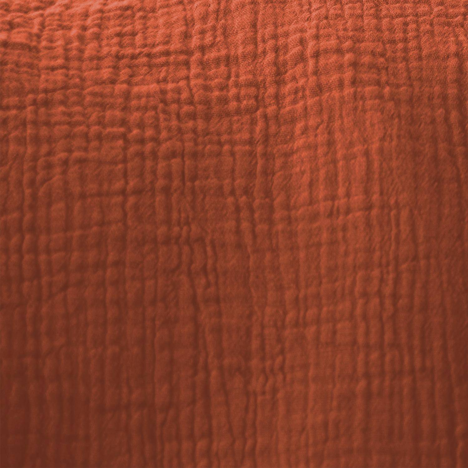 Set de 2 rideaux en gaze de coton ocre, tissu gaufré, 2x 135x240cm avec œillets ,sweeek,Photo2