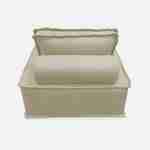 Chauffeuse pour canapé modulable tissu capitonné beige avec un coussin  Photo5