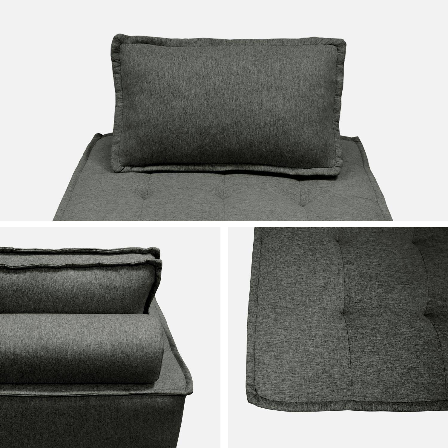 Modulaire fauteuil in grijze stof met kussen,sweeek,Photo5