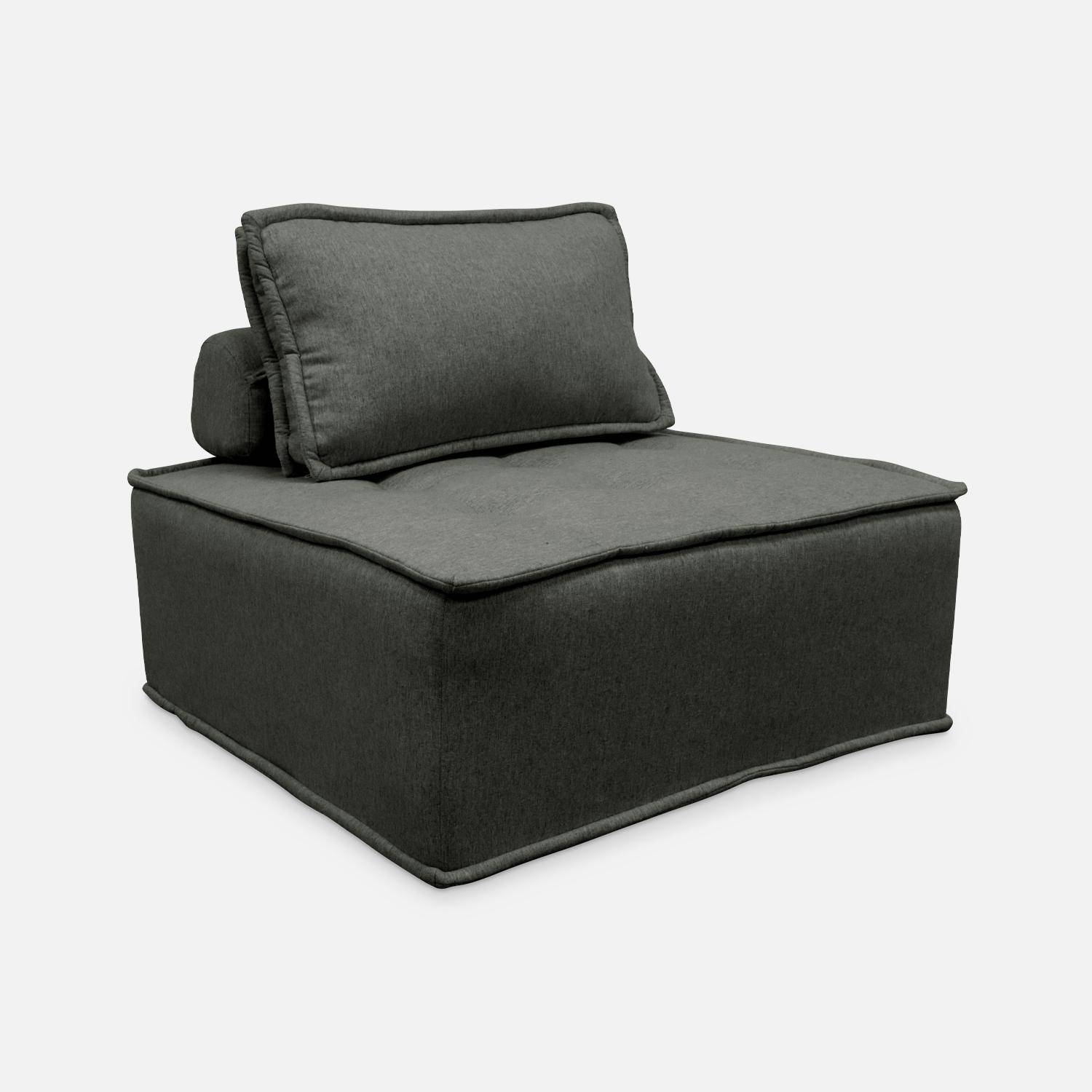 Modulaire fauteuil in grijze stof met kussen,sweeek,Photo3