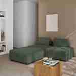 3er Set Sessel ohne Armlehne mit grünem Cordbezug für ein modulares Sofa Photo2
