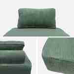 Set van 3 modulaire corduroy fauteuils in groen met kussen Photo7