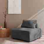 Sessel ohne Armlehne mit grauem Cordbezug für ein modulares Sofa Photo2