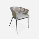 Set of 4 metal and rope garden chairs, Santos, Beige, 56.5x59x79 cm Photo5 Set of 4 metal and rope garden chairs, Santos, Beige, 56.5x59x79 cm Photo5