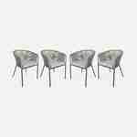 Set of 4  outdoor chairs, metal and rope, elegant and durable, beige Photo3