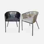 Set of 4  outdoor chairs, metal and rope, elegant and durable, beige Photo8
