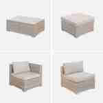 4-seater rattan garden sofa set - sofa, footrest, coffee table - Torino - Beige Photo5
