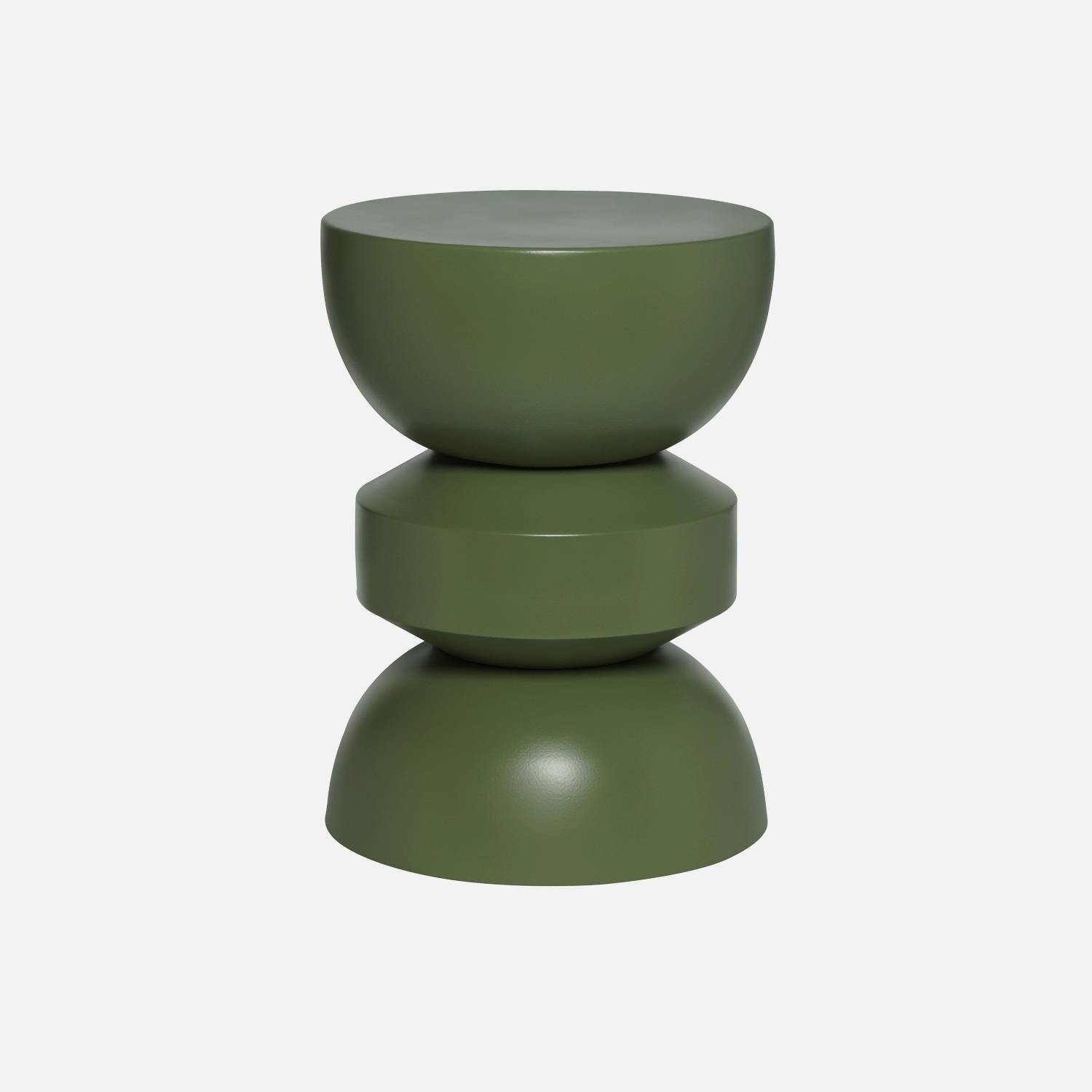 Tavolino in metallo verde cachi Ø32 | sweeek