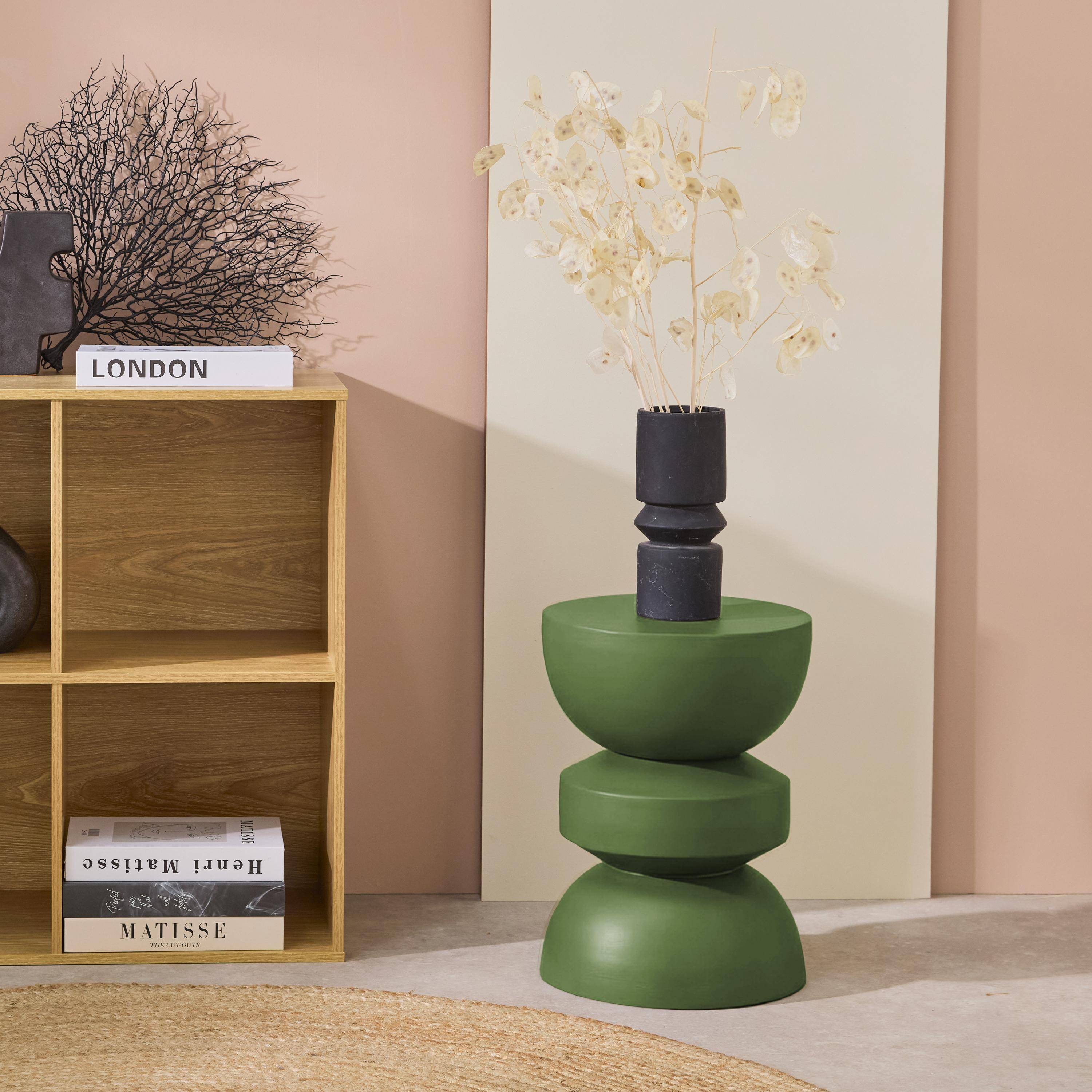 Tavolino, lato divano, comodino metallo Verde - 32x32x43.5 cm,sweeek,Photo2