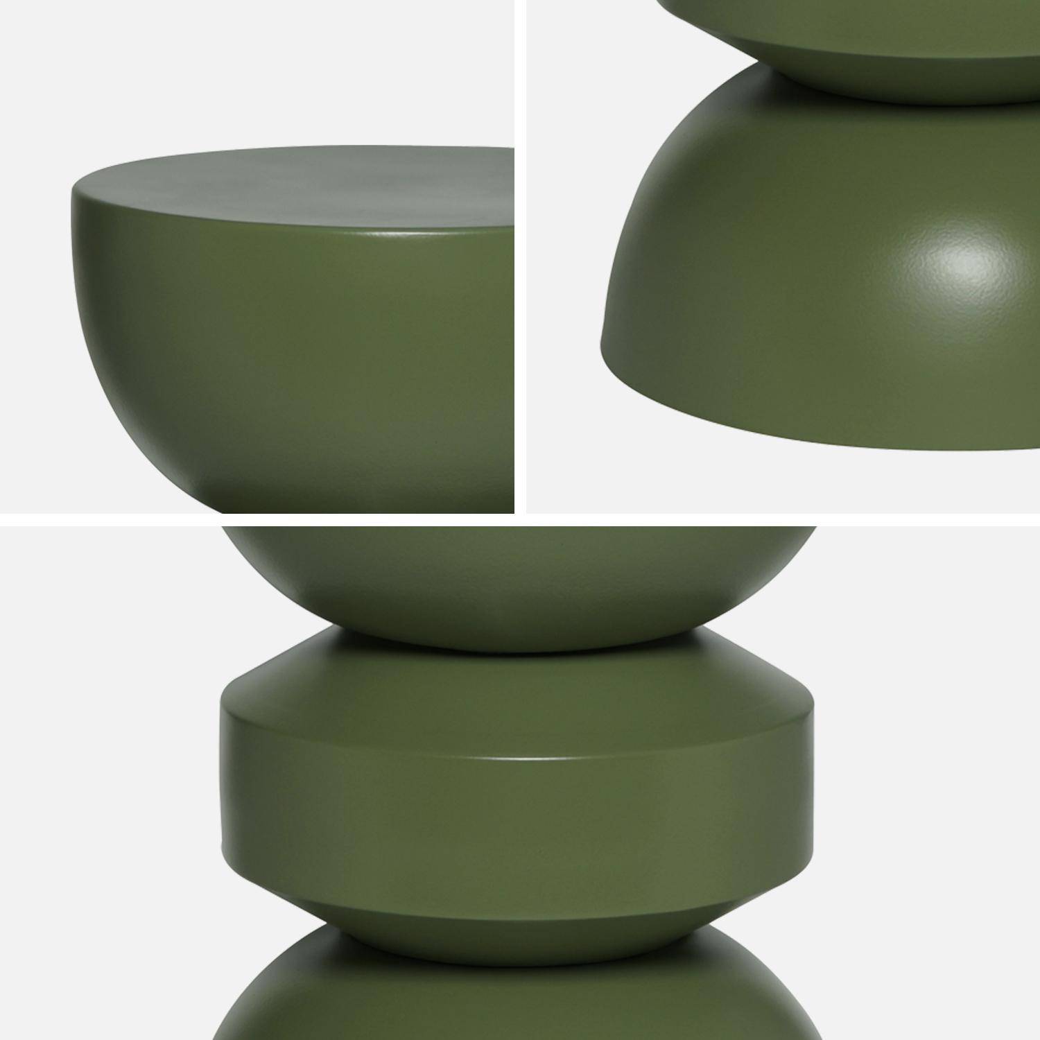 Tavolino, fine divano, comodino in metallo, verde kaki, Assa, Ø32 x H 44,5 cm Photo3