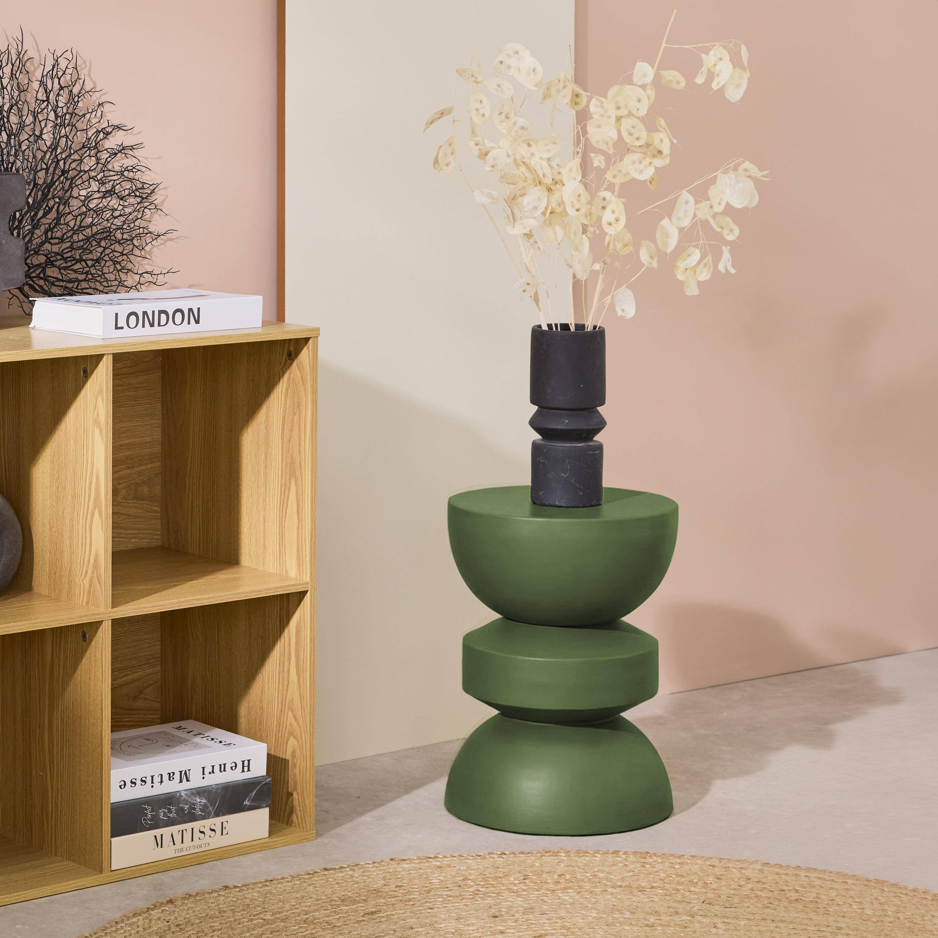 Tavolino, lato divano, comodino metallo Verde - 32x32x43.5 cm Photo3