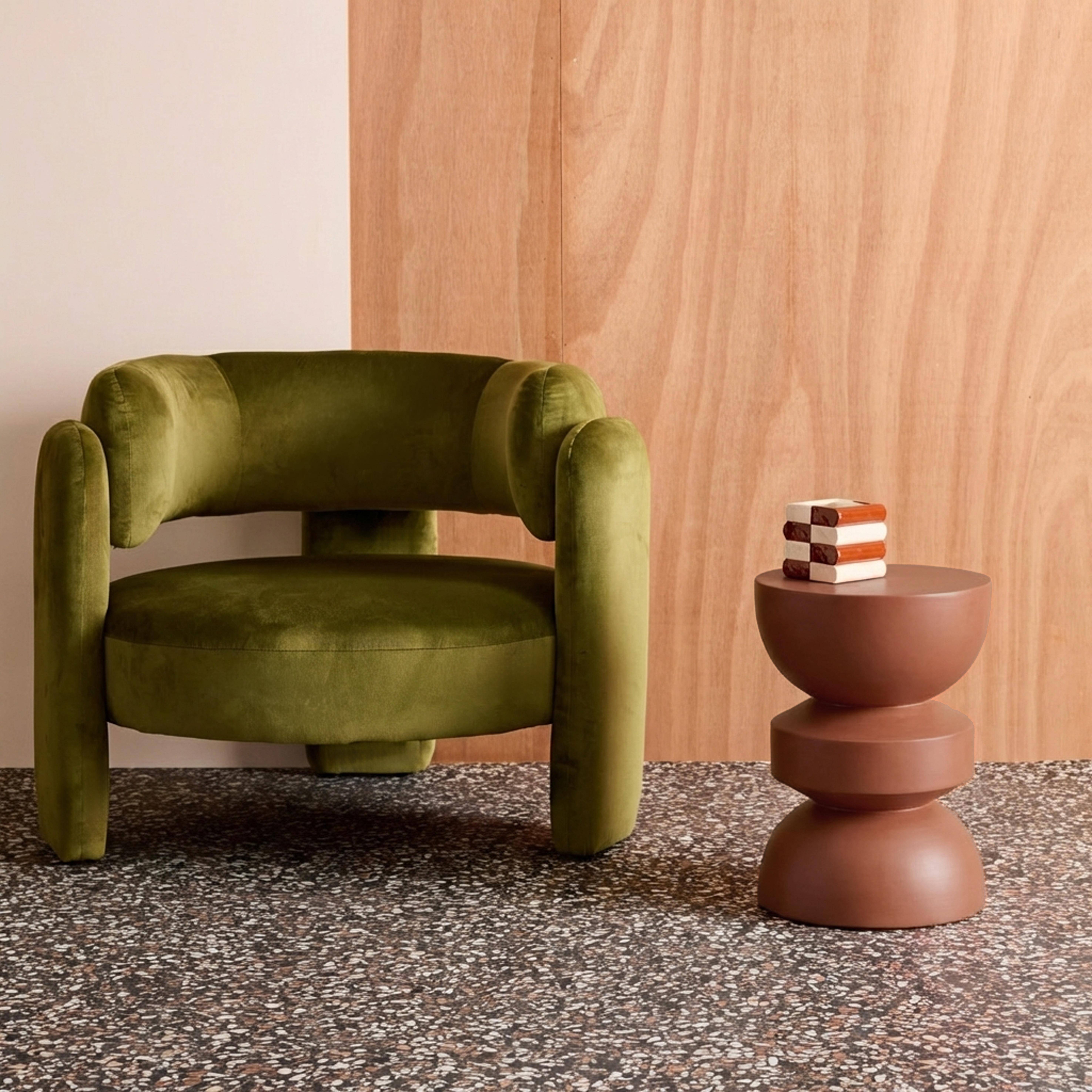 Tavolino, lato divano, comodino metallo Terracotta - 32x32x43.5 cm Photo2