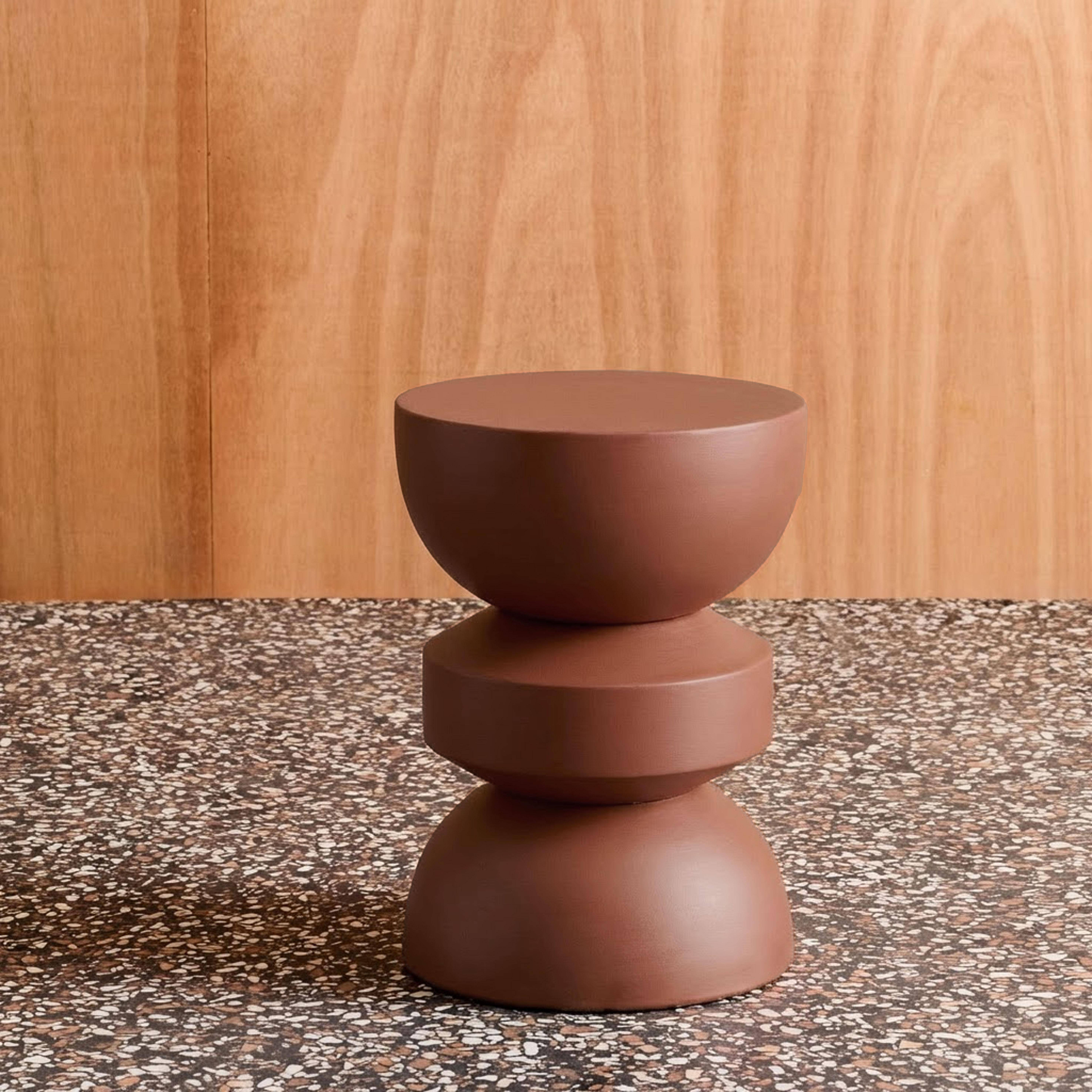 Tavolino, lato divano, comodino metallo Terracotta - 32x32x43.5 cm Photo1