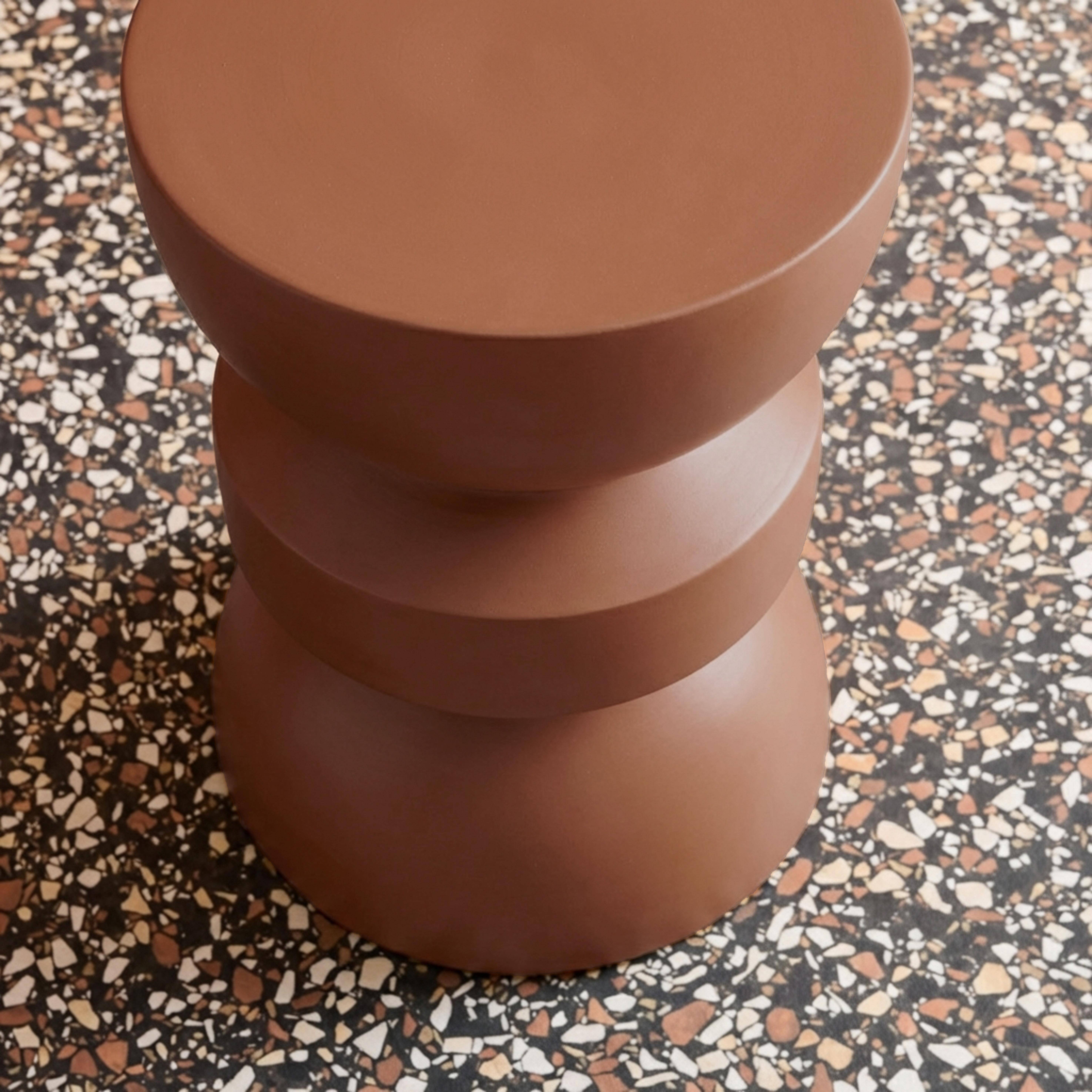 Tavolino, lato divano, comodino metallo Terracotta - 32x32x43.5 cm Photo5