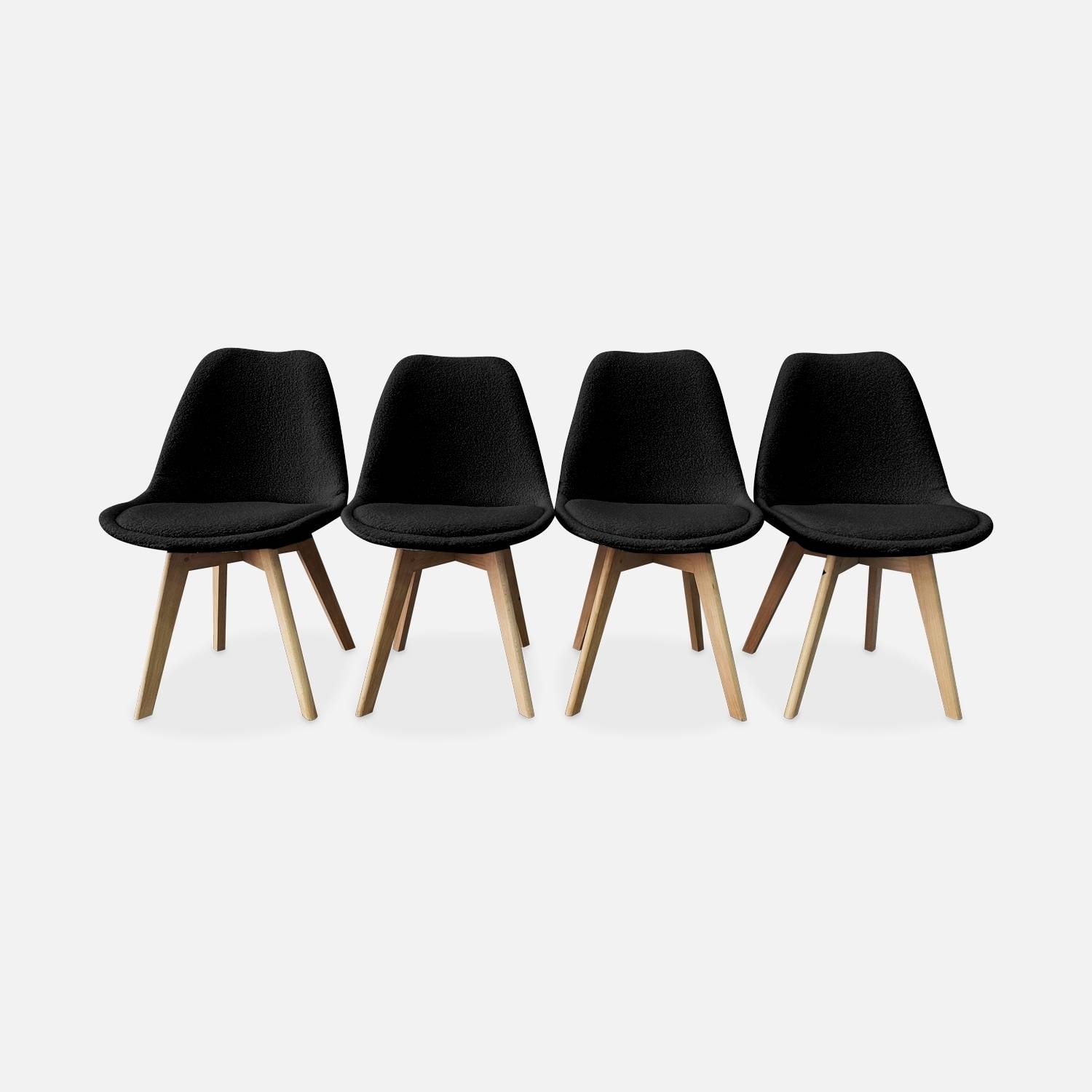 Chaise bouclette noire (lot de 4)