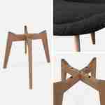 4er Set skandinavische Stühle mit schwarzem Bouclé-Bezug und Buchenholzbeinen - NILS  Photo5