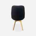 4er Set skandinavische Stühle mit schwarzem Bouclé-Bezug und Buchenholzbeinen - NILS  Photo4