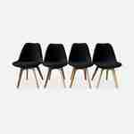 Set van 4 Nils Scandinavische stoelen, bekleding zwart bouclé, poten beukenhout Photo1