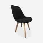 4er Set skandinavische Stühle mit schwarzem Bouclé-Bezug und Buchenholzbeinen - NILS  Photo2