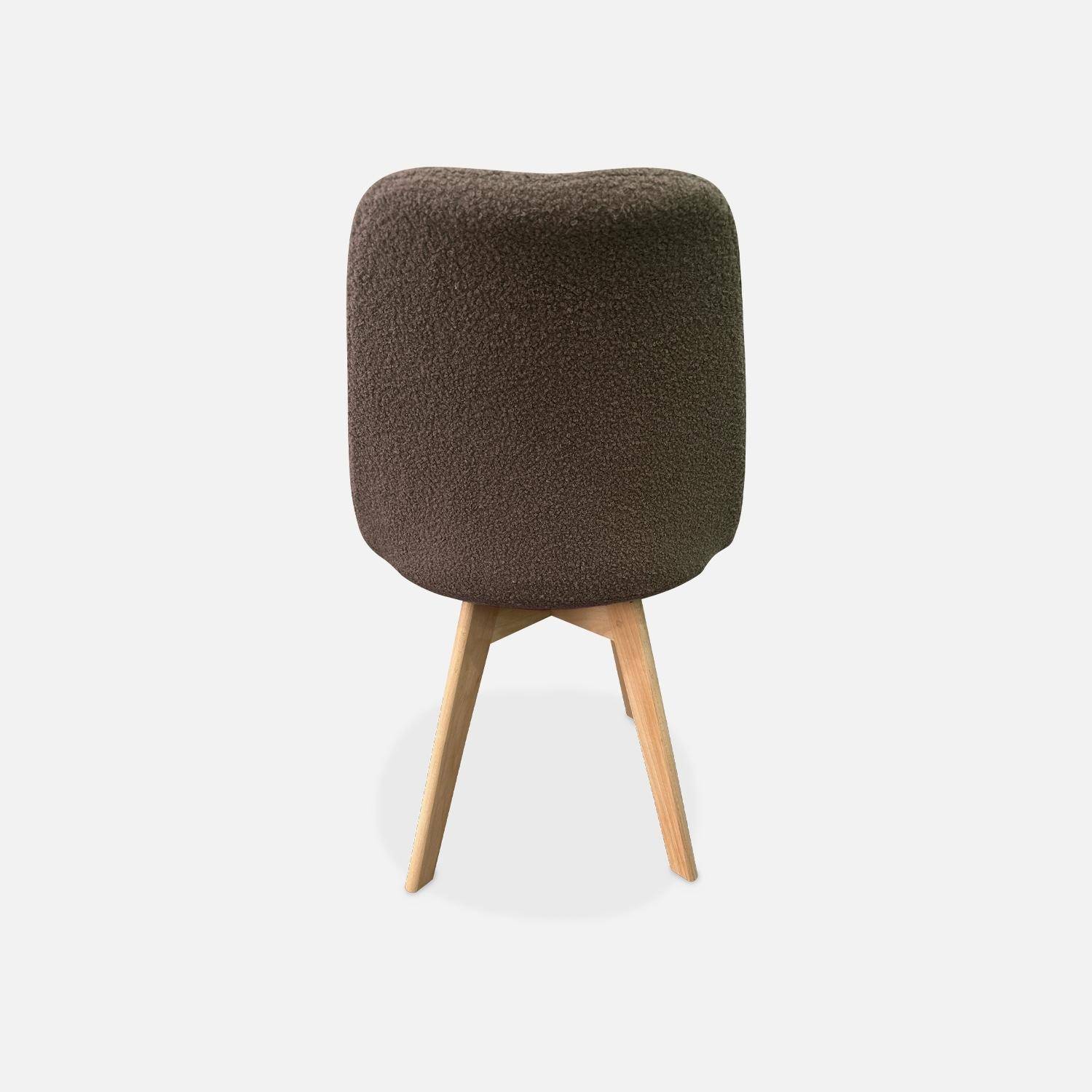Set van 4 NILS Scandinavische stoelen, taupe badstof bekleding, beukenhouten poten, 1-zits stoel Photo6