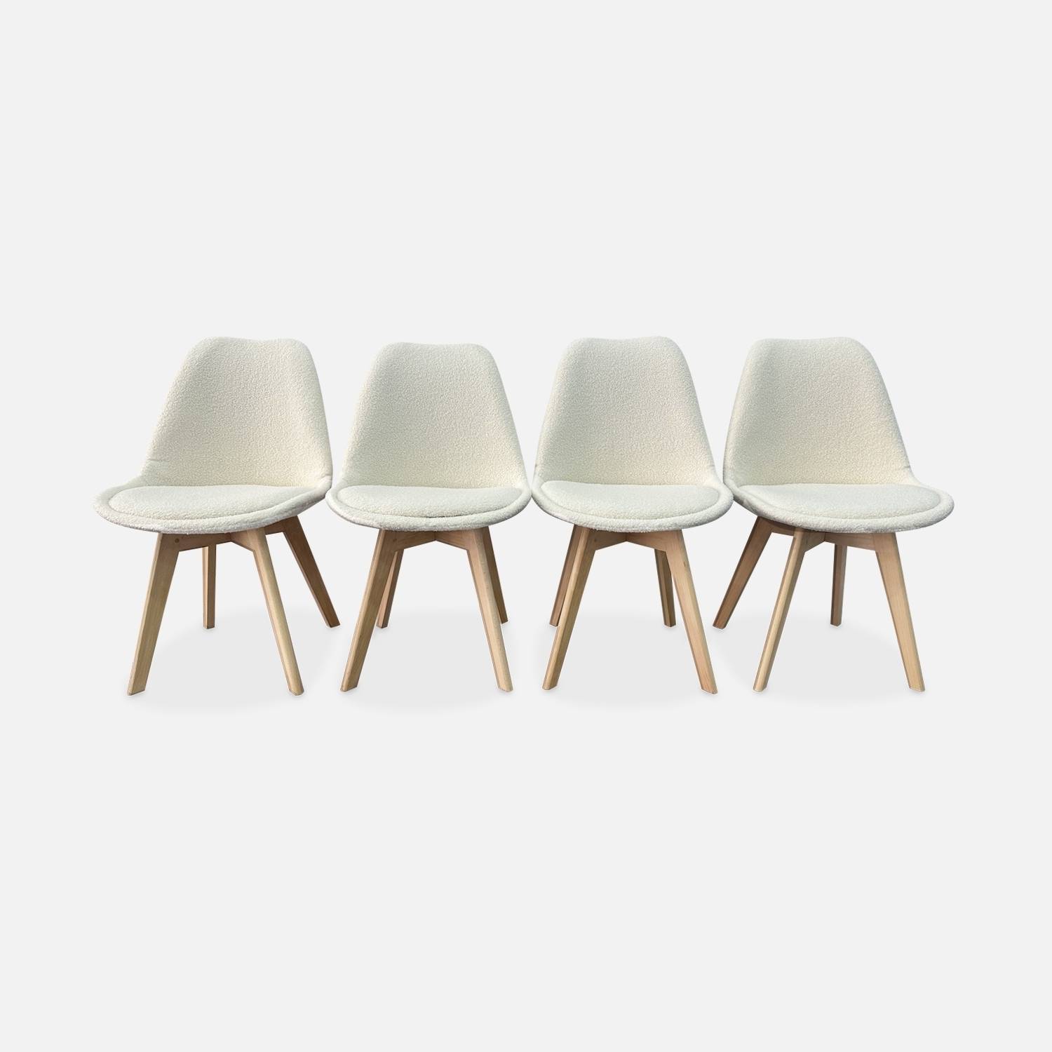 Chaise bouclette blanche (lot de 4)