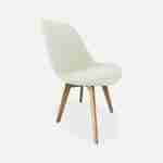 4er Set skandinavische Stühle mit weißem Bouclé-Bezug und Buchenholzbeinen - NILS  Photo2