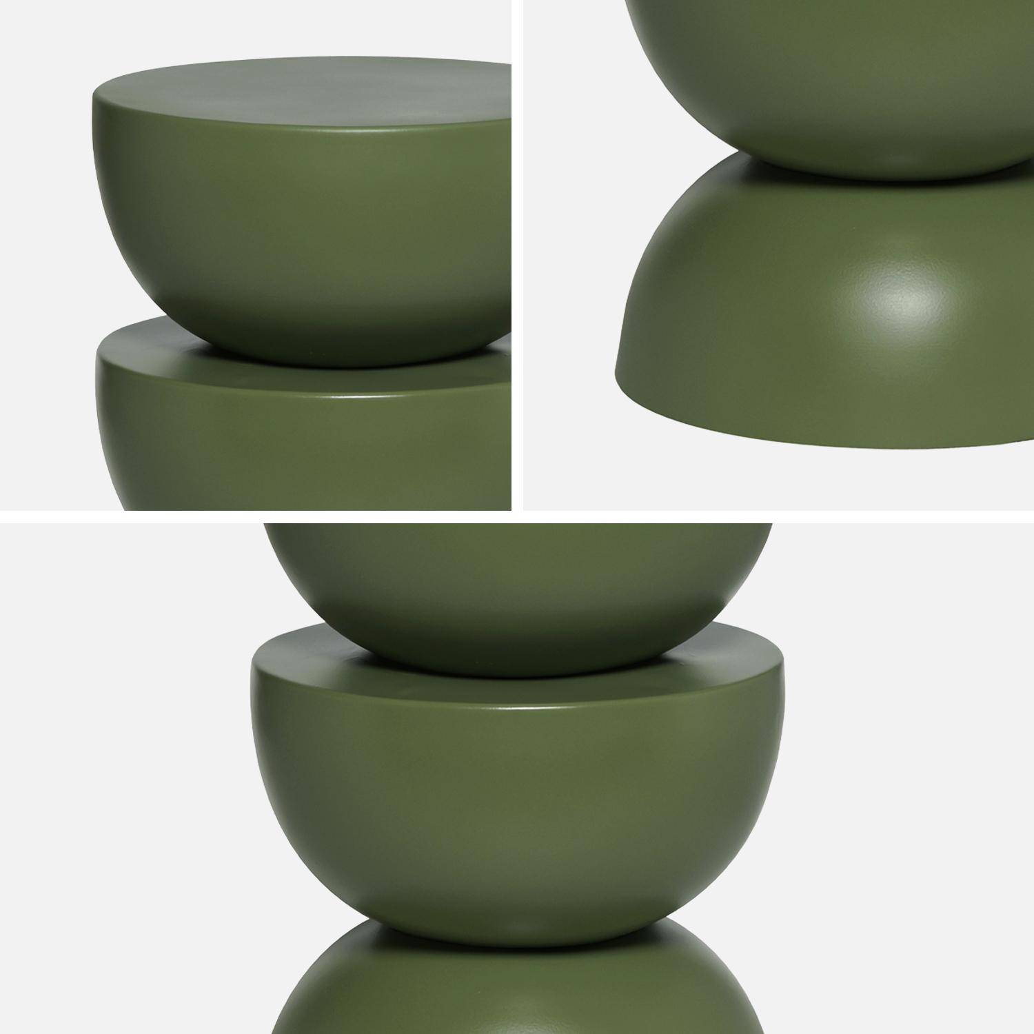 Mesa de apoio, extremidade do sofá, mesa de cabeceira em metal, verde caqui, Coumba, Ø32 x A 46,5 cm Photo3