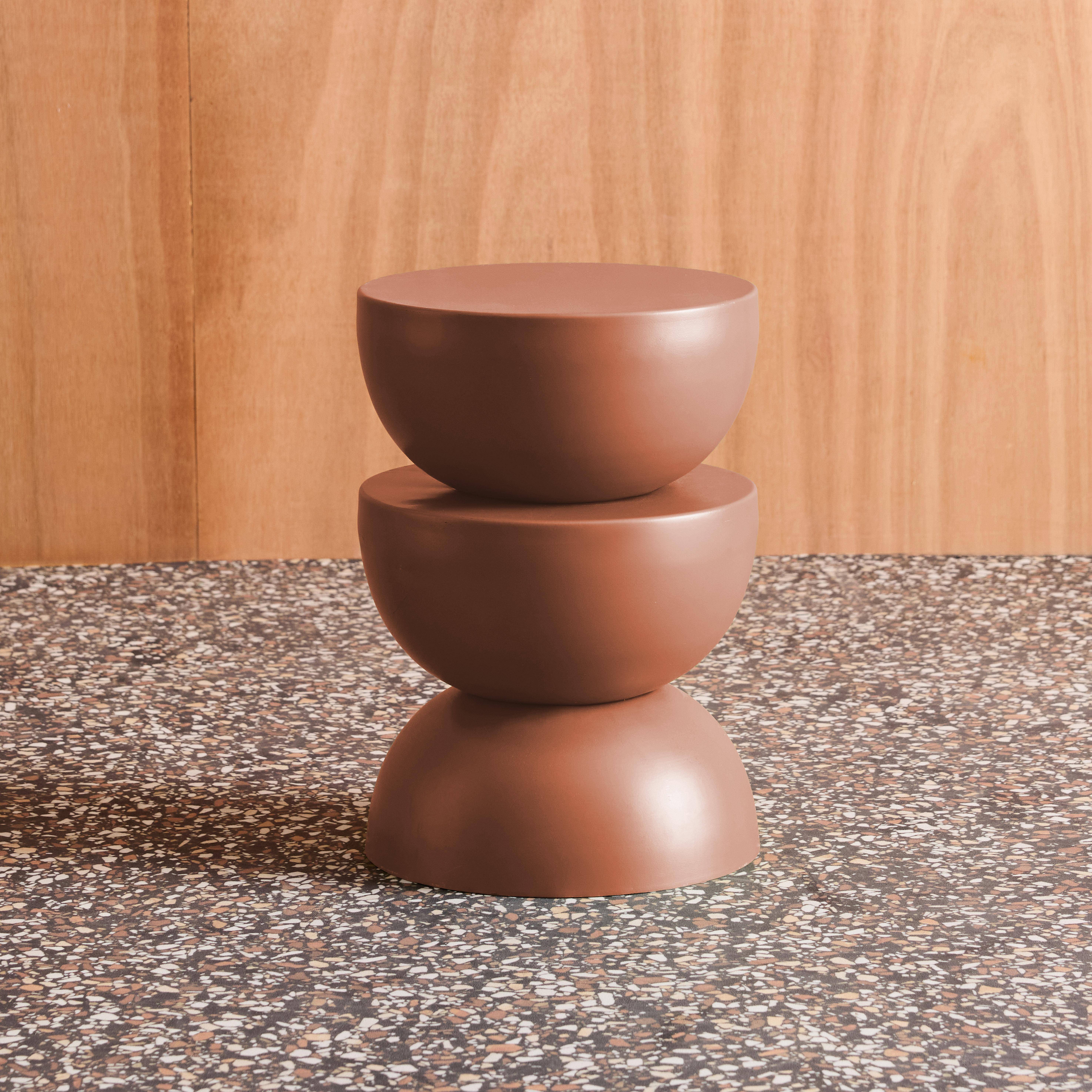 Stolik boczny, metalowy stolik nocny, terakota Coumba, Ø32 x wys. 46,5 cm,sweeek,Photo5