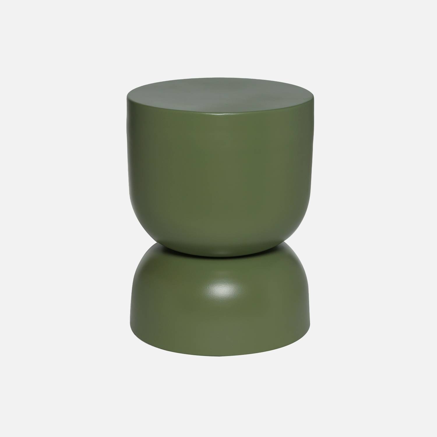 Tavolino in metallo, verde cachi, Ø32 | sweeek