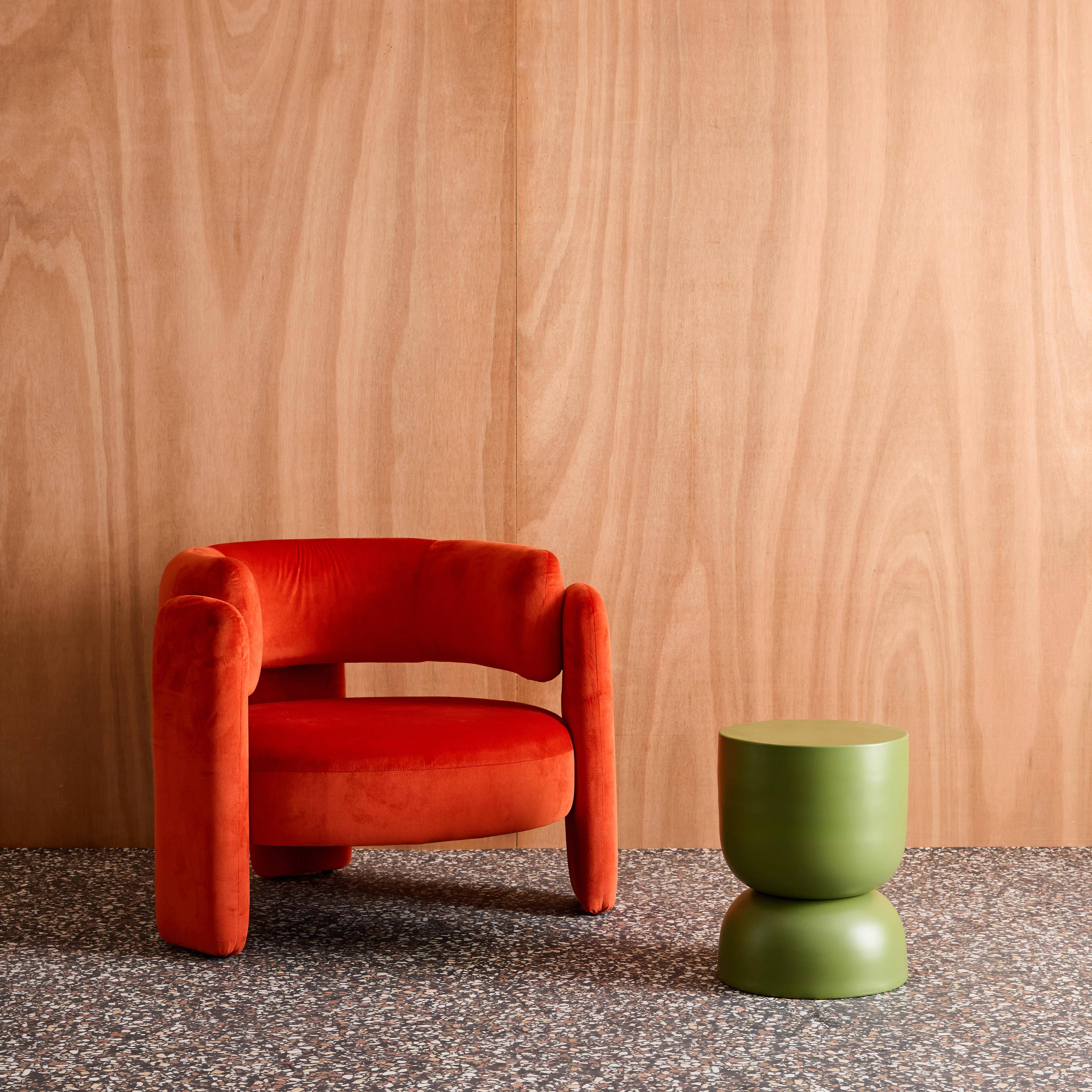 Beistelltisch, Sofaende, Nachttisch aus Metall, khaki, Madi Ø32 x H 42cm Photo2