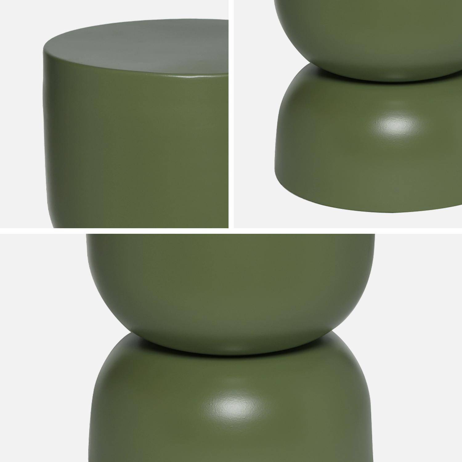 Mesa de apoio, mesa de cabeceira de sofá, mesa de cabeceira em metal, verde caqui Madi Ø32 x A 42cm Photo3