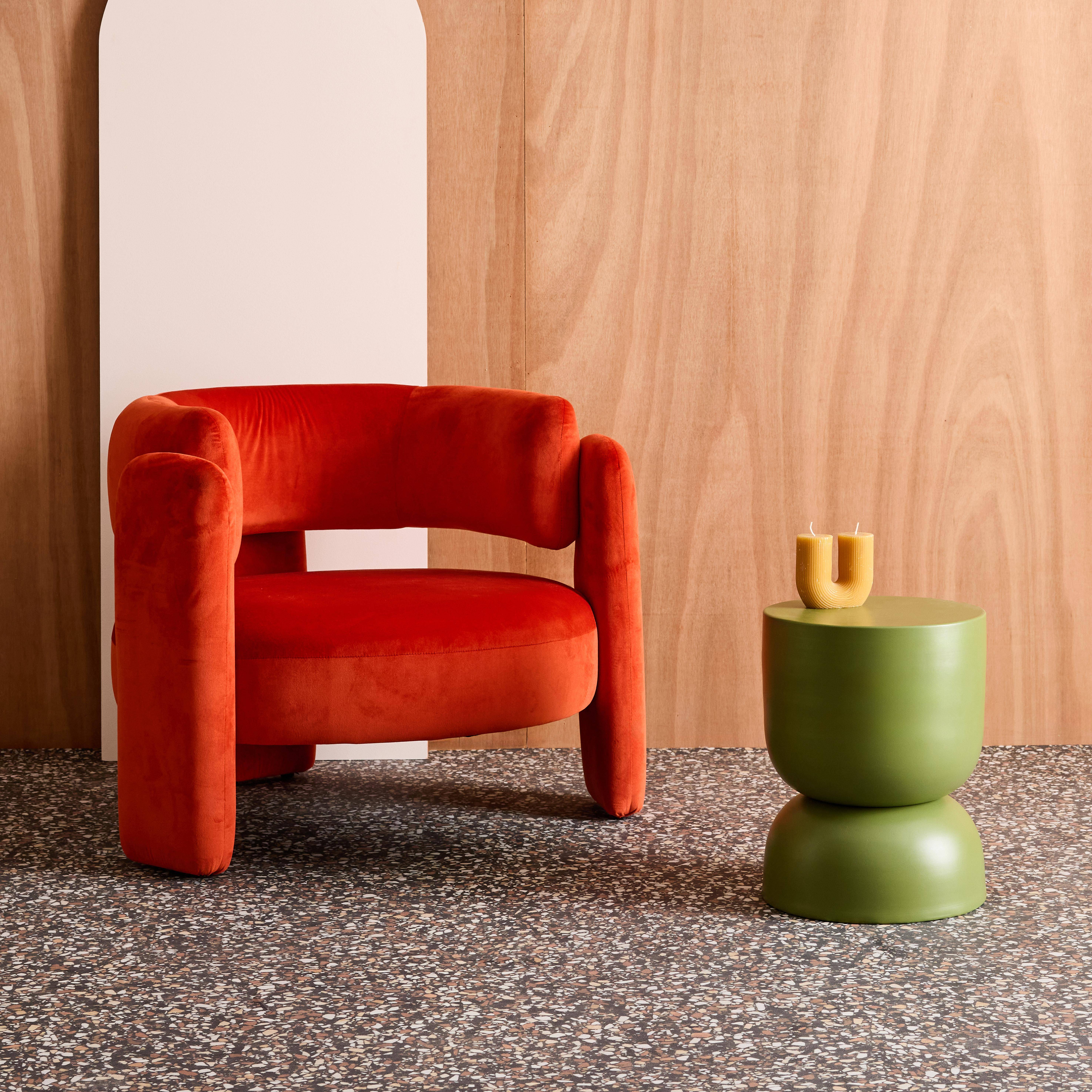 Beistelltisch, Sofaende, Nachttisch aus Metall, khaki, Madi Ø32 x H 42cm,sweeek,Photo1