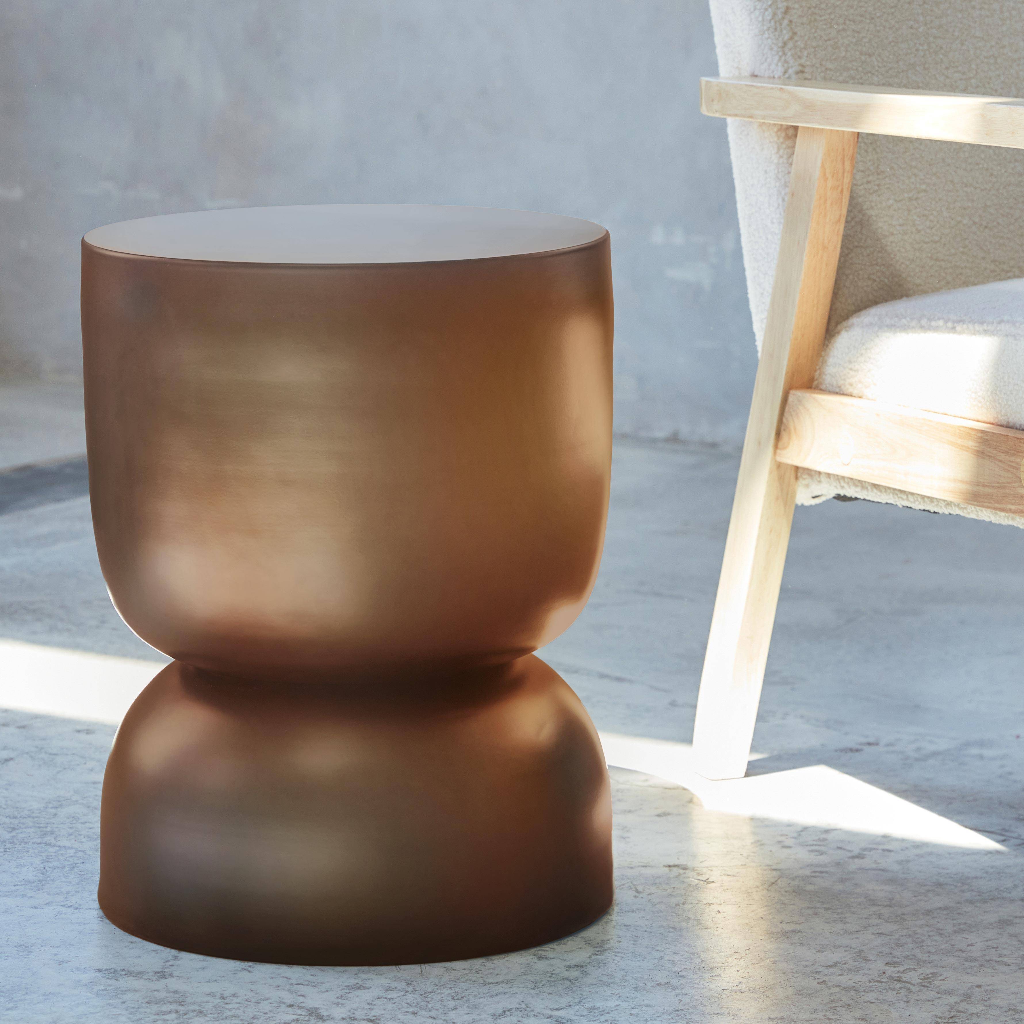 Mesa de apoio Madi em metal terracota, mesa de apoio para sofá e mesa de cabeceira, Ø32 x A 42cm,sweeek,Photo1
