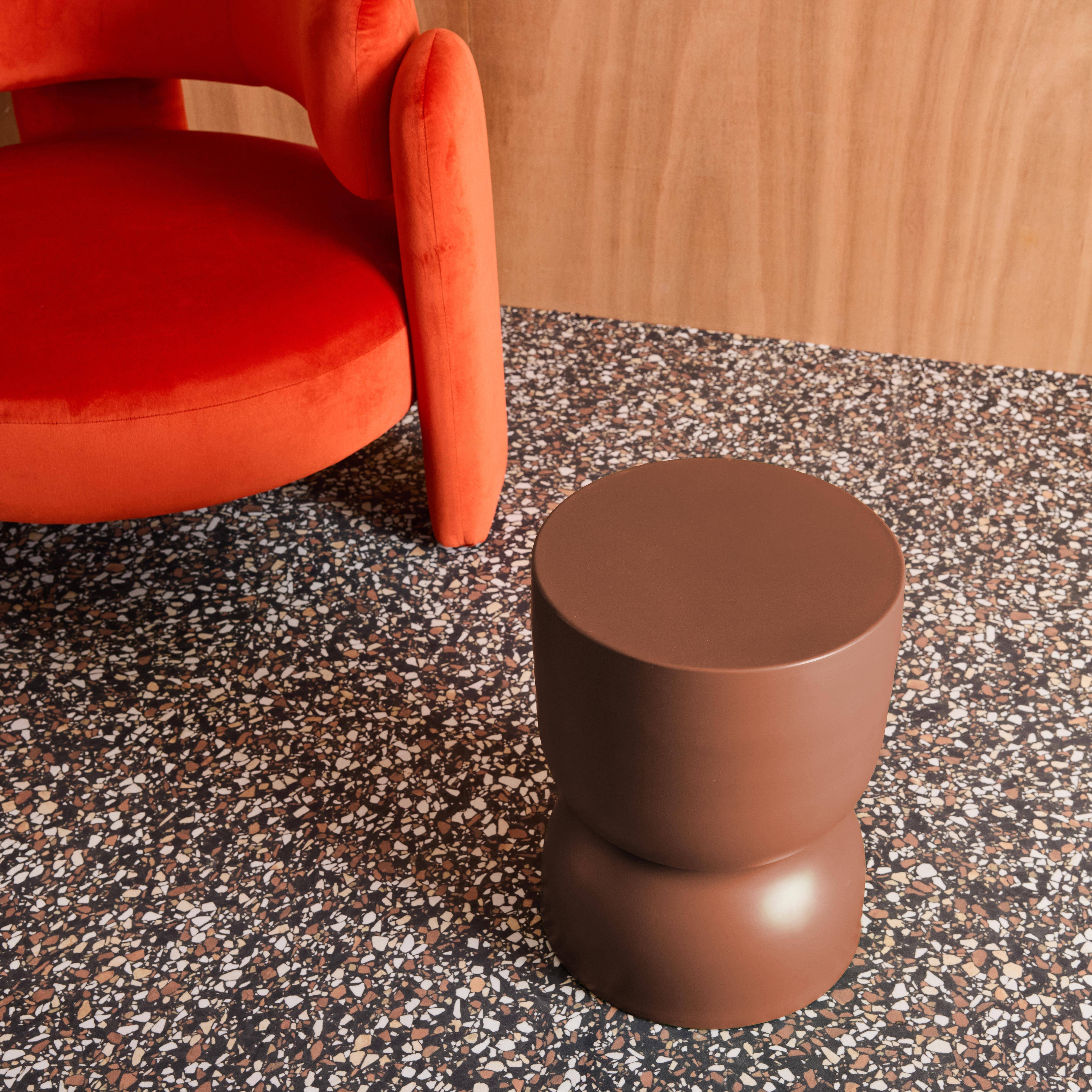 Madi terracotta metalen bijzettafel, bank- en nachtkastje, Ø32 x H 42cm Photo4