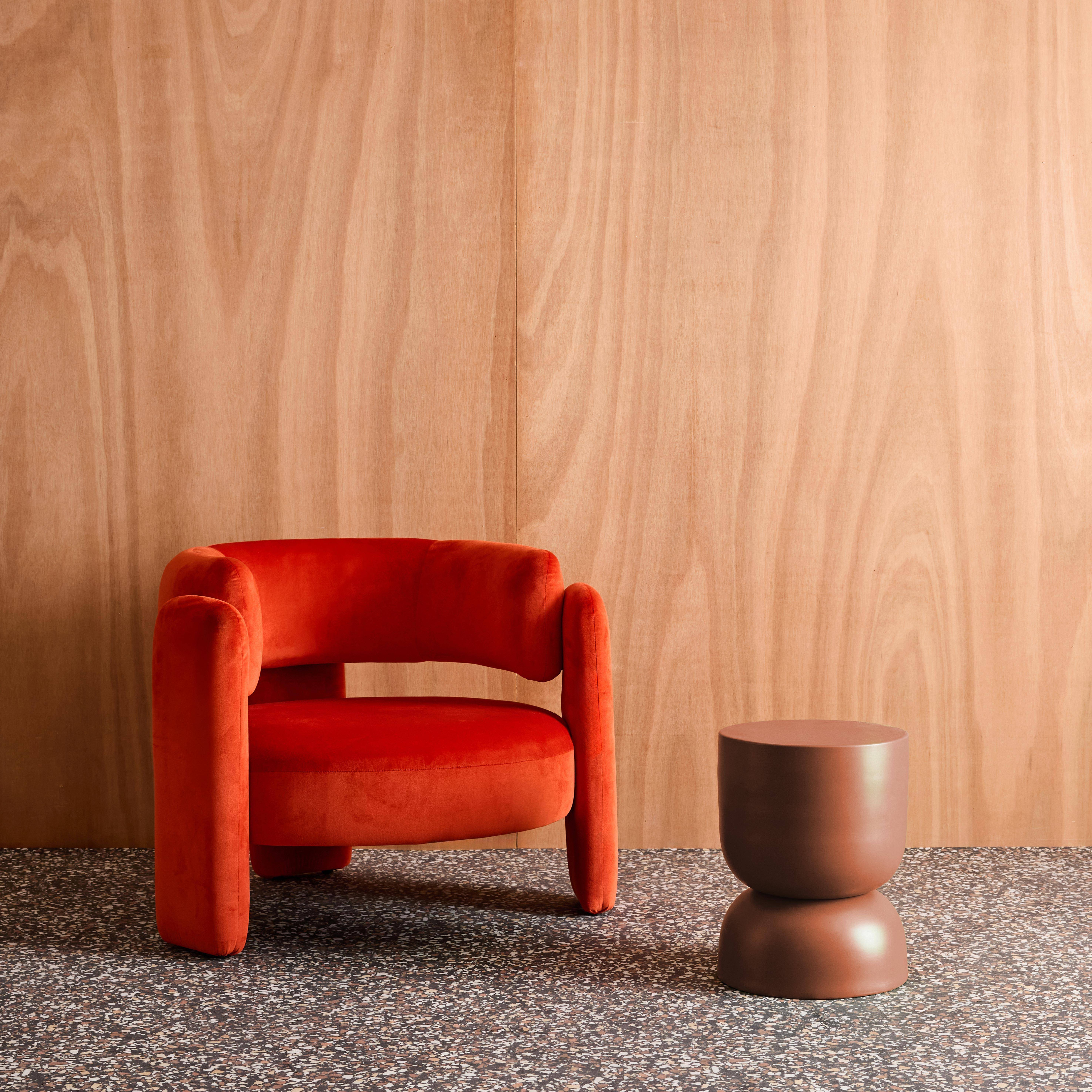 Madi terracotta metalen bijzettafel, bank- en nachtkastje, Ø32 x H 42cm,sweeek,Photo3