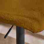 Lot de 2 tabourets de bar réglables - Noah - bouclette texturée moutarde - hauteur réglable 60,5/81,5cm , repose-pieds Photo3