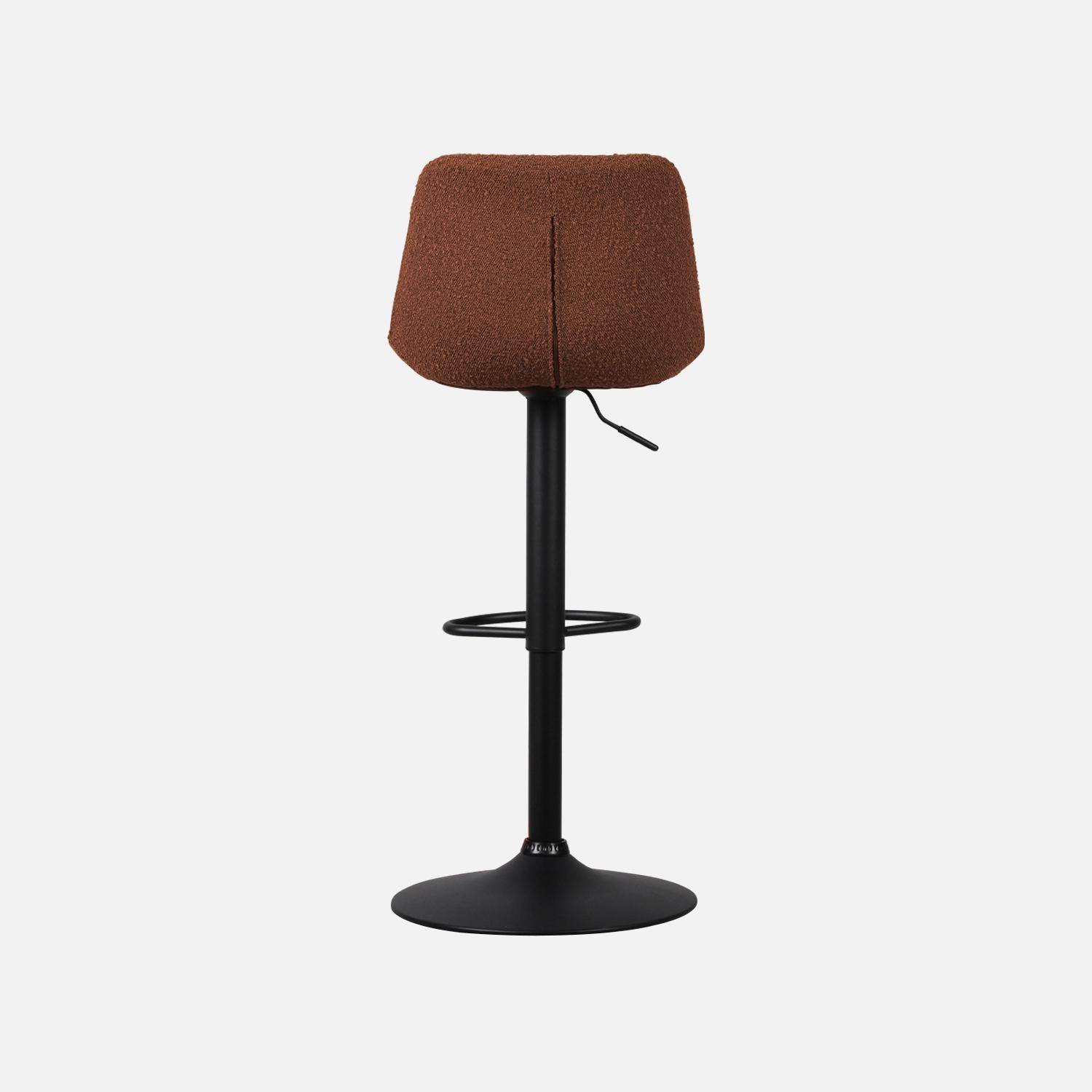 Taburete de bar regulable con rizo texturizado, set de 2, Noah, Terra Cotta, 45x53x109 cm Photo6